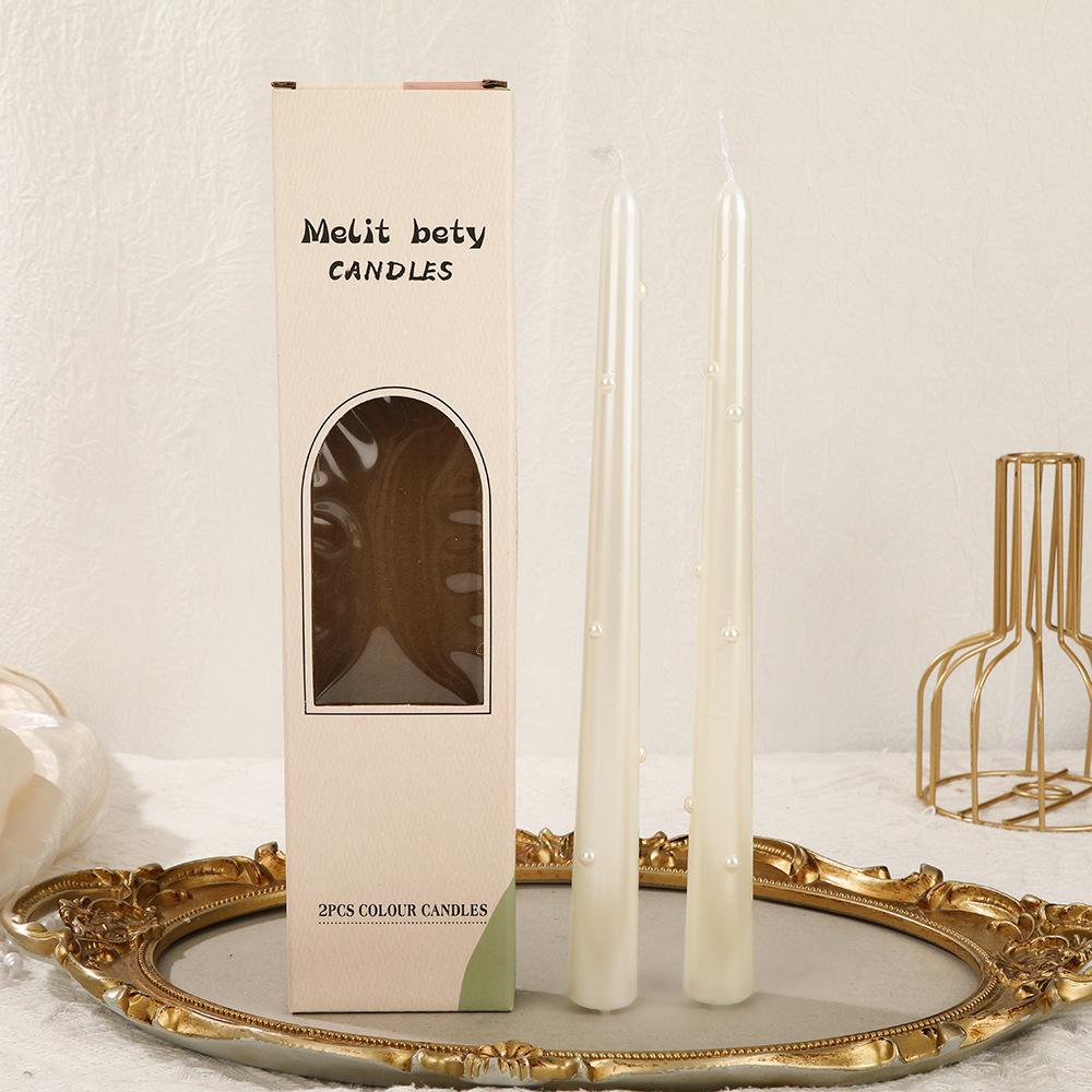 

Цветные перламутровые длинные свечи, бездымные для домашнего использования, подсвечники для свадебного ужина при свечах, подсвечники, праздничное украшение