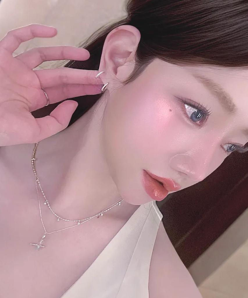 Iamj [925 Silver] 1.6 Basic Cubic Ring Earrings (3 Types)