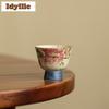2pc/lot Inlaid With Gold Peony Teacup Tea Bowl Single Cups Tea-tasting Smelling Cup Jianzhan Master Cups Cha Ornament 35ml