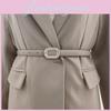 Minimalist Womens Style Derma Waist Belt Metal Buckle Dress Suit Belt Shapewear
