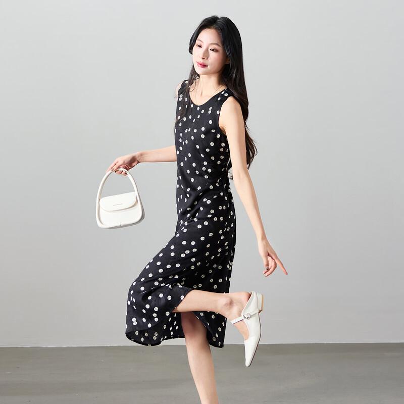 SOFSIL 2026 Spring/Summer Retro Sleeveless Polka Dot Dress M