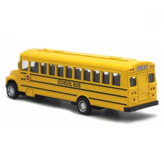 Alloy Pull Back School Bus Model Collection Vehicle Children Car Toy Decor Gift