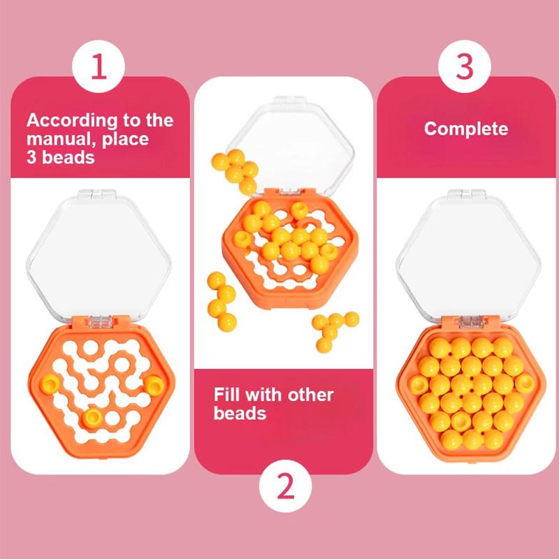 IQ Mini Bead Board Game Educational Learning Pocket Game Toys Stress Reducing Toys Self-Created Challenges Logic Game 7 to Adult