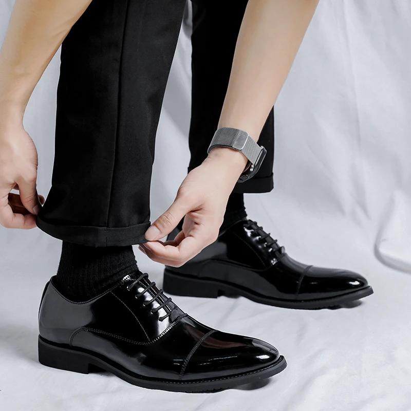 

Кожаные деловые туфли для мужчин, оксфорды на шнуровке, формальные туфли, черные кожаные оксфорды, мужские деловые туфли для офиса 38 чёрный