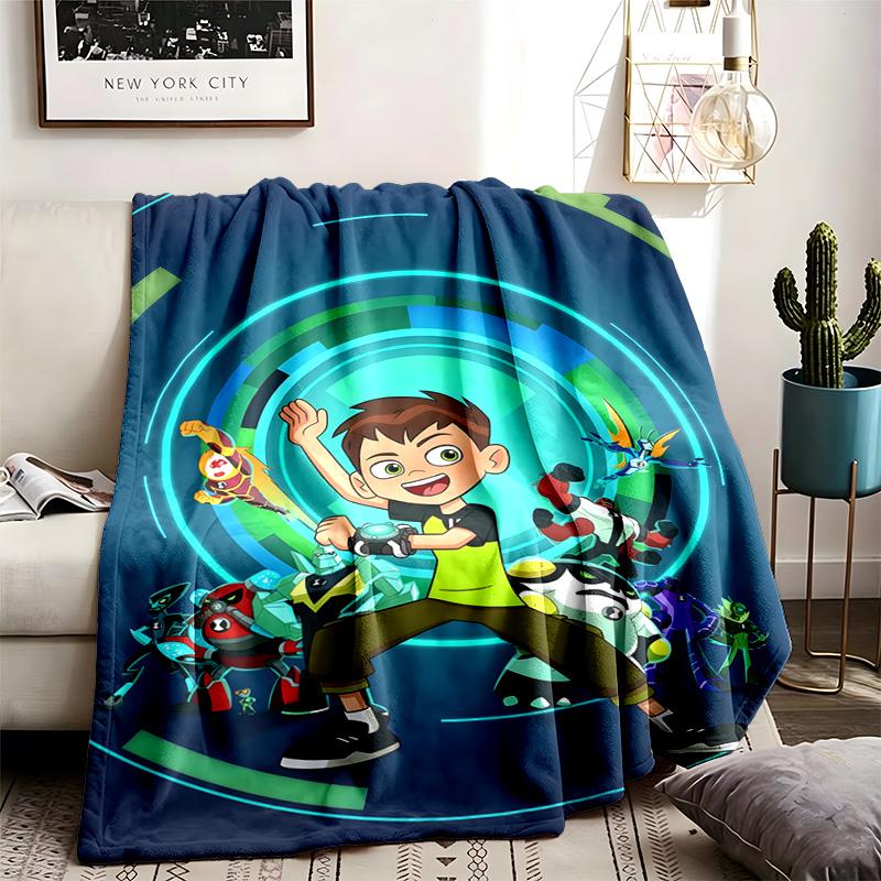 Ben 10 Theme Blanket Suitable For The Sofa Camping And Travel Made Of Soft Flannel Material An Ideal Gift For Occasions Such As Birthday