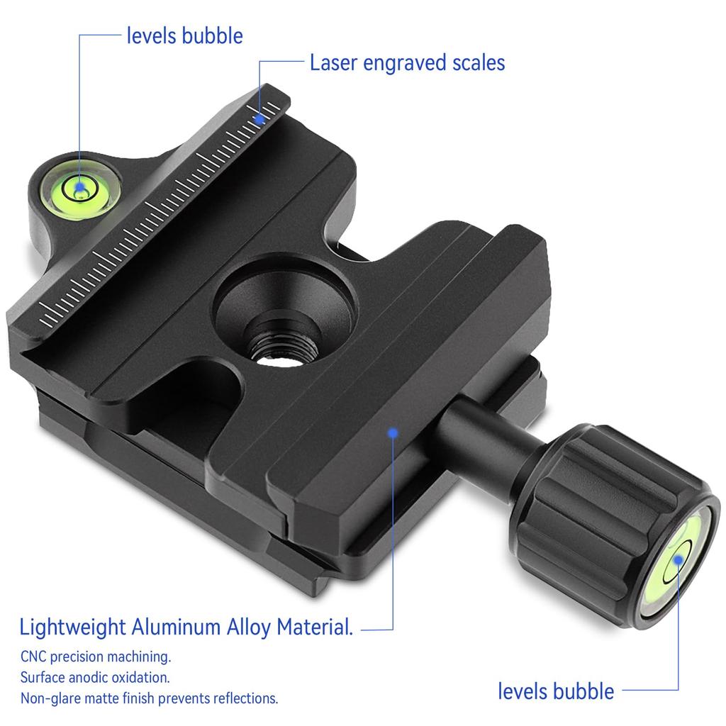 Haoge Quick Release QR Clamp Adapter Converter, Compatible with Manfrotto RC2 System and Arca-Swiss.