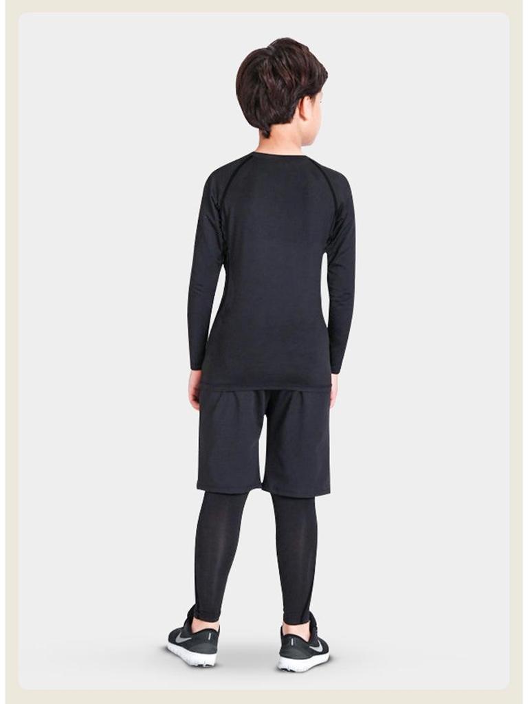 Kids' Sports & Fitness Set: Quick-Dry Basketball, Soccer, Outdoor Training Base Layer & Warm Tight-Fit Suit for Boys