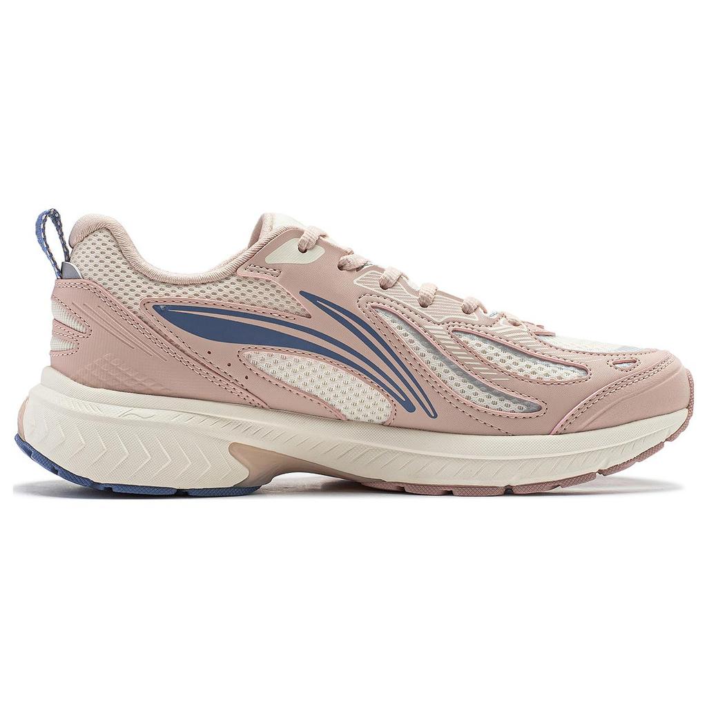 New LiNing Feather V2 Cushioned Slip Resistant Abrasion Resistant Low Top Running Shoes Women's Tea Orange Pink ARXT022-6