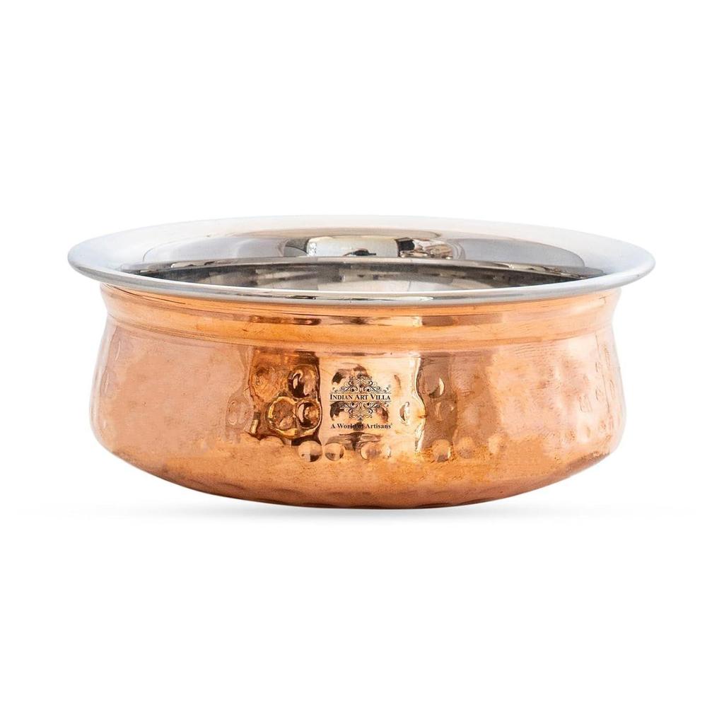 Steel Copper Serving Handi Bowl, Serveware & Tableware, Home Restaurant, Volume-100 ML, Pack of 2