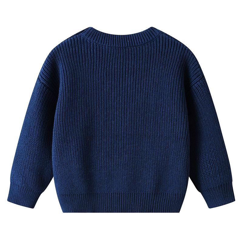 Autumn and Winter Hand-embroidered Colorful Baby and Infant Base Knitted Sweater Children's Sweater