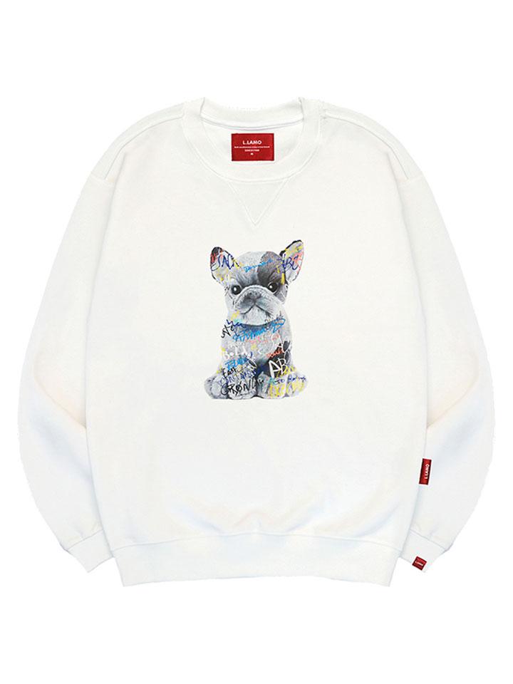 Ellamo Lettering Puppy Sweatshirt Unisex Big Size S~4Xl (Type B)
