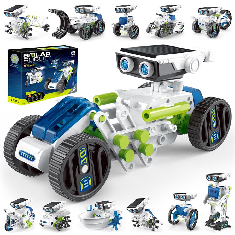 DIY 12-in-1 Solar-Powered Educational Robot Kit for Kids