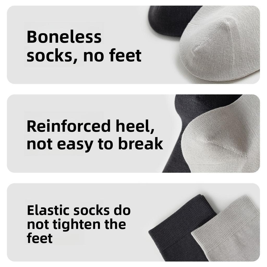 Men's Pure Cotton Mid-Calf Socks for Summer Business Wear - Sweat Absorbing, Breathable, Odor-Resistant, Cloud-Felted Cotton Socks