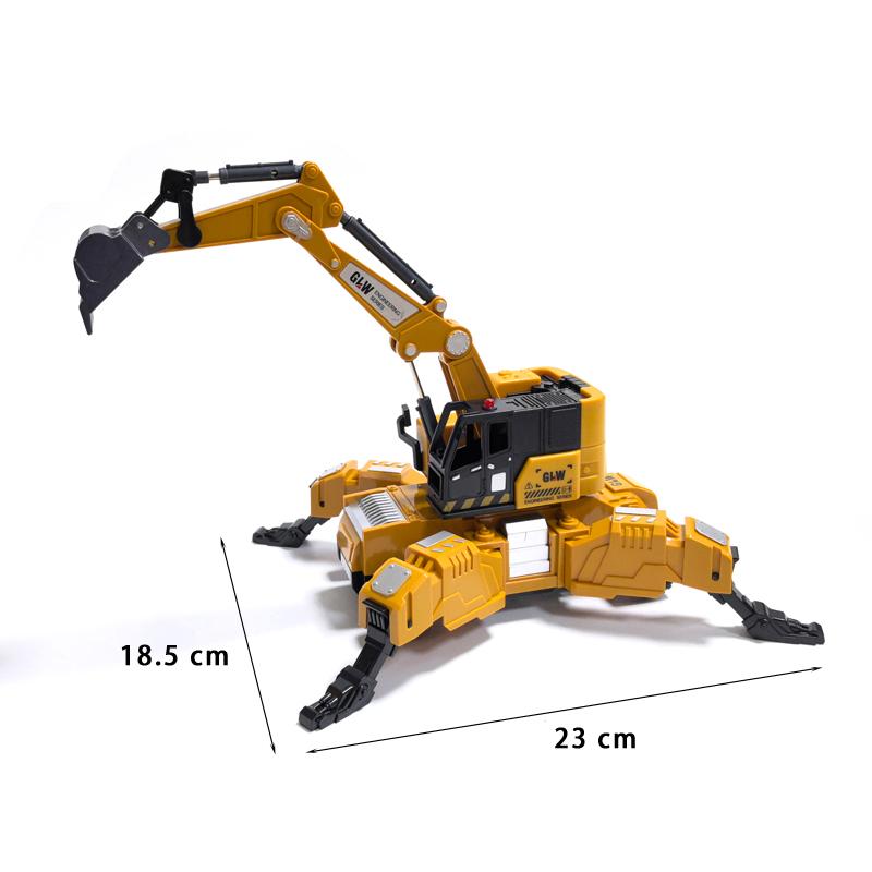Ingenieurwesen Trägheitsfahrzeug Verwandlungsfähiger Kran Bagger Spielzeugfahrzeug Auto Traktor Modell Die-Cast Legierung+Kunststoff für Kinder Geschenk