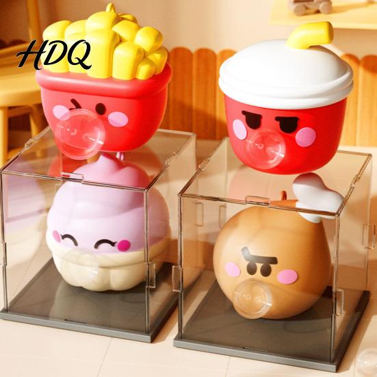 Toddler Stress Relief Toy Fast Food Bubble Popping Cartoon Hamburger French Fries Ice Cream Drumstick Cola Squeeze Office Worker Gift