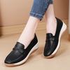 Mocasini cu platformă pentru femei, casual, eleganți, din piele neagră, pantofi de birou pentru femei, cu talpă groasă, pantofi cu vibrații, mărimi mari