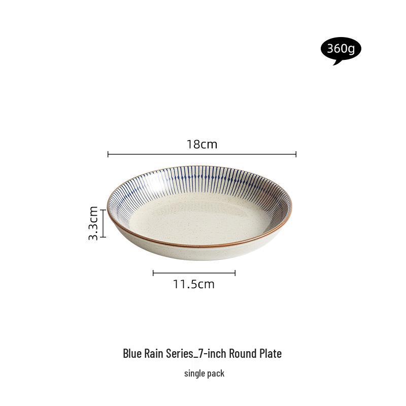 Japanese Retro Ceramic Fish Rice Bowl & Plate Set