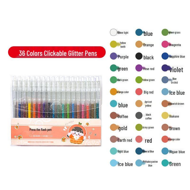 Stackable Colored Glitter Gel Pen Set for Students & Kids' Journals