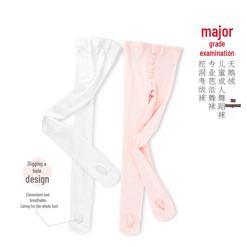 Șosete de Balet Peste Genunchi pentru Fete - Colanți Subțiri de Vară Albi cu Găuri