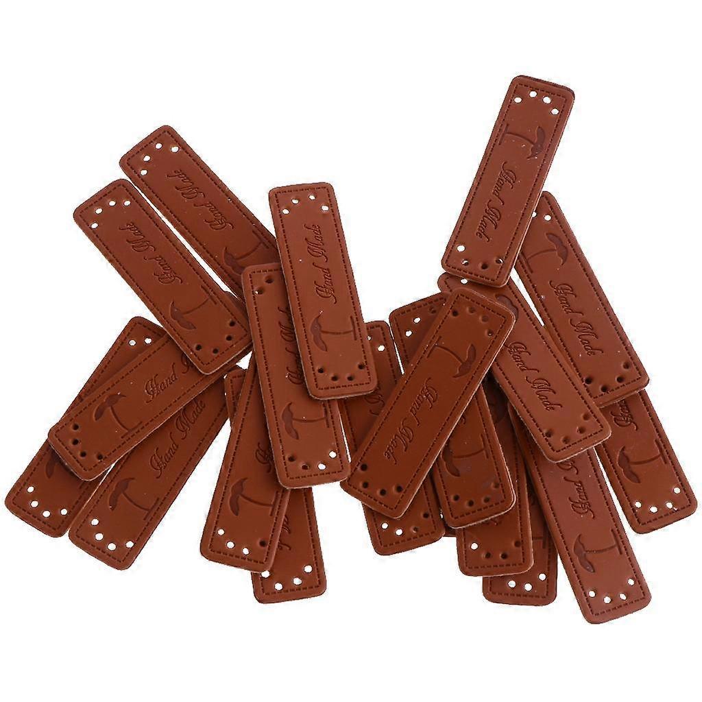 2x20pcs Leather Handmade Label Tags DIY Sew Craft Patches Style 15