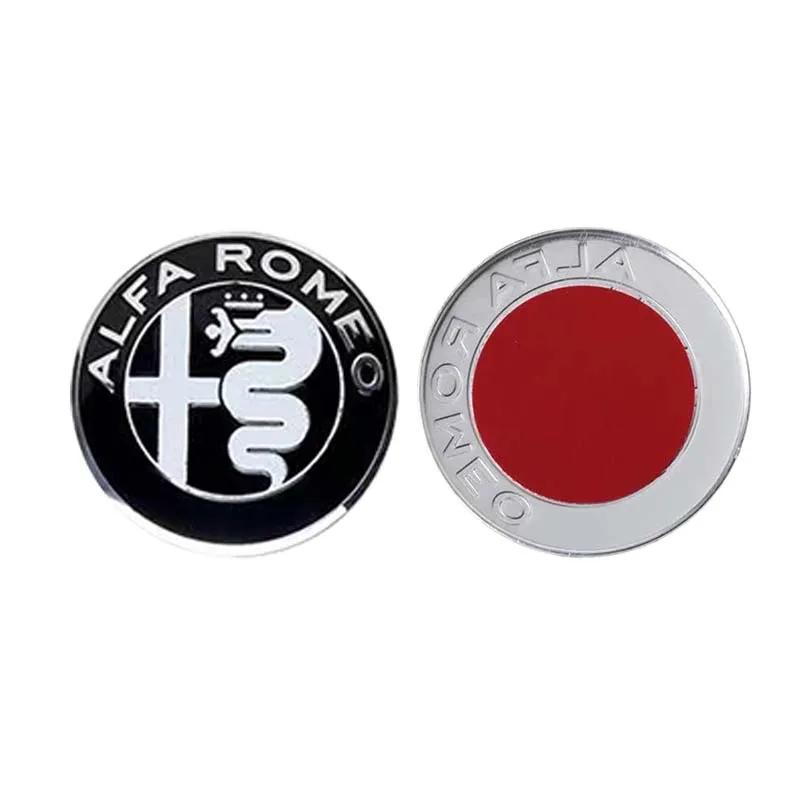 For Alfa Romeo 2026 Hot Sticker 75MM Car Front Hood Badge Rear Trunk Sticker 40MM Car Steering Wheel Badge Sticker For All Alfa zj9