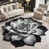 Chinese Style Lotus Carpet Worship Carpet 3D Round Floor Mat Household Carpet Living Room Classical Bedroom Bedside Study Rug