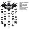 Halloween Black Bat Hanging Garland Decoration Spider Skull Ghost Pumpkin Ceiling Streamers for Outdoor Indoor Wall Door Room Decor