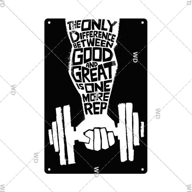 Gym Retro Metal Tin Sign Fitness Funny Vintage Iron Poster Exercise Motivation Quote Home Bar Pub Garage Man Cave Decor Gifts