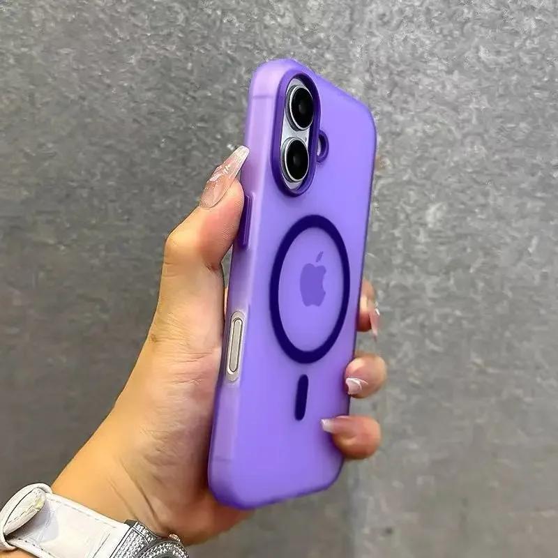 Matte Candy Magnetic Wireless Charger Transparent Case For iPhone 13 16 15 14 Plus 12 Pro Max For Magsafe Shockproof Soft Cover
