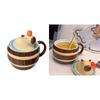 Ceramic Mug Cute Capybara Water Bucket Shape Cup Porcelain Coffee Cups Dringking Cup with Handle & Lid Christmas Gift