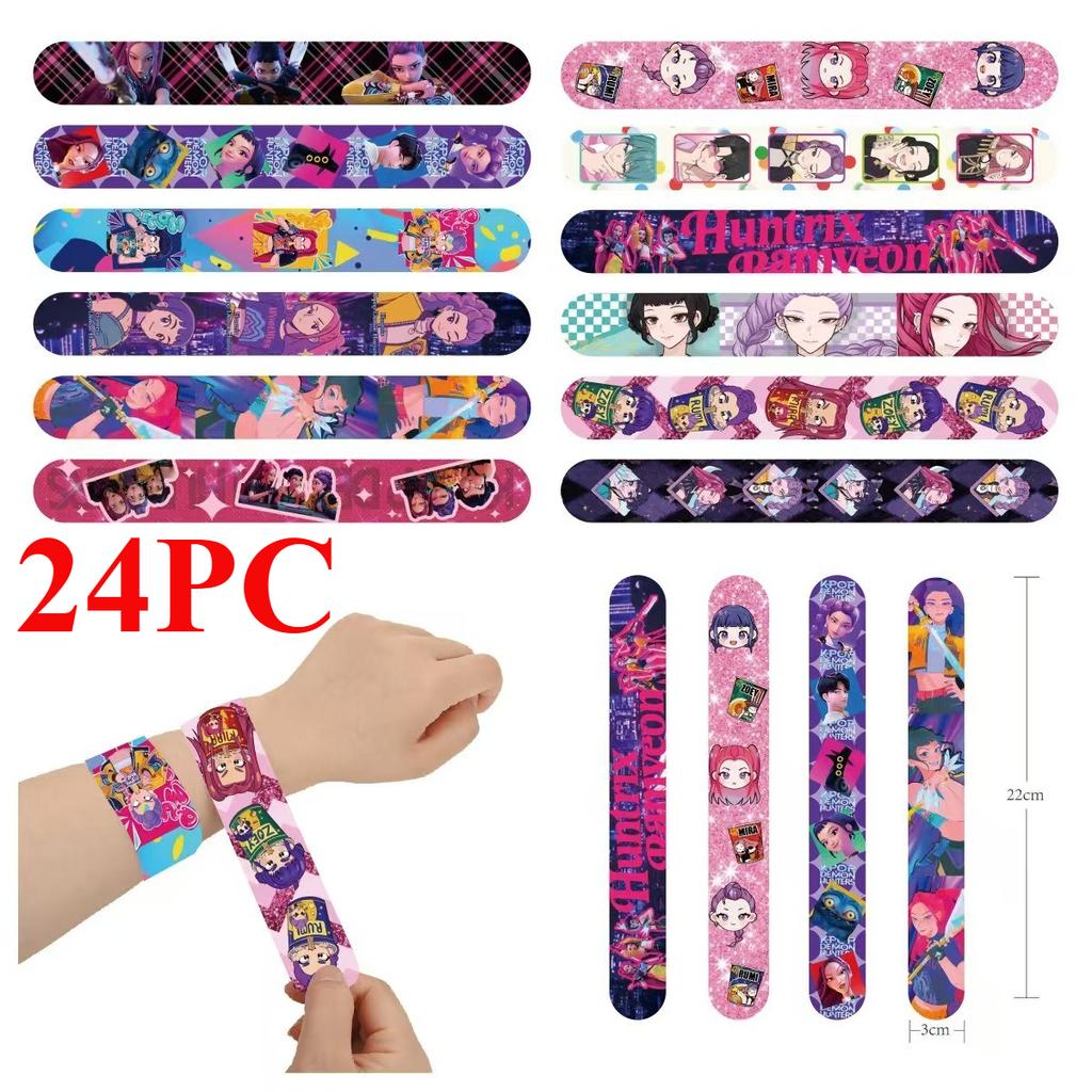 12/24/36 K-POP Demon Hunters Slap Bracelets Birthday Party Favors Christmas Stockings Filled Gift Bag for Kids Pressure Bracelet