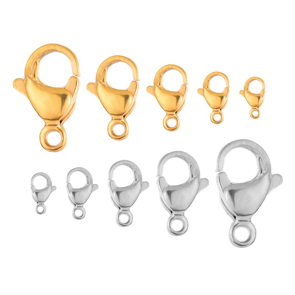 20pcs Grade A Stainless Steel Lobster Clasps Claw Clasps for Bracelet Necklace Jewelry Making Findings 9mm-15mm