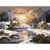 Huacan Full Square Diamond Painting Landscape Diamond Embroidery Snow Scene Picture Rhinestone Mosaic Painting