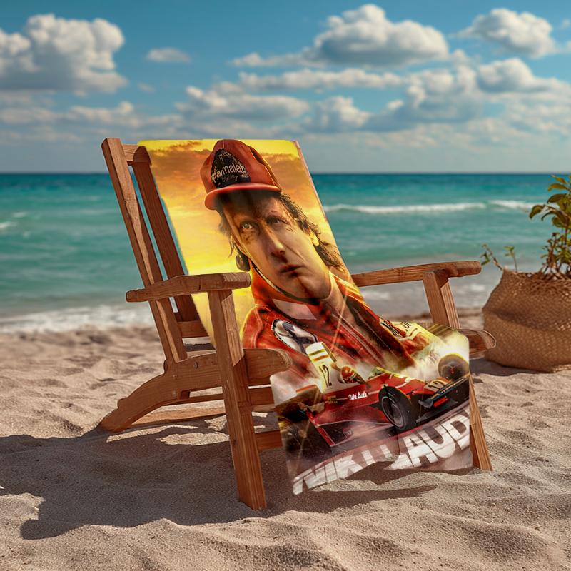 Ultra-Soft Beach Towel with NIki Lauda Theme,Ideal for Pool - Camping, Diving - Perfect Travel Essential, Vibrant Beach Towel.