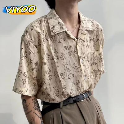 Japan Herren Vintage Quick Dry Ice Silk Strand Shirts Hip Hop Sommer Kleidung Shirts Tops Männer Mode Harajuku Tops Streetwear