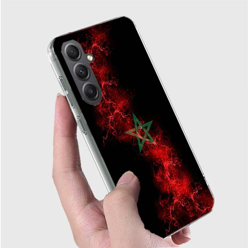 Morocco Flag Soccer Phone Case For Samsung A16 A26 A36 A56 A17 A03S A04S A02S A05S A50S A30 A20 A70S A40 A21 Galaxy Note 20 10 9