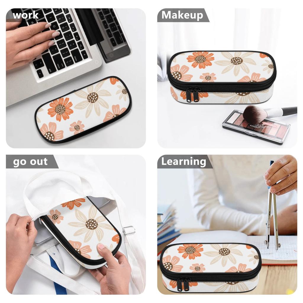 Pencil Pouch Wear Resistant Polyester Lightweight Smooth Zipper with Mesh Pocket Removable Divider and Pen Slots for Boys Girls