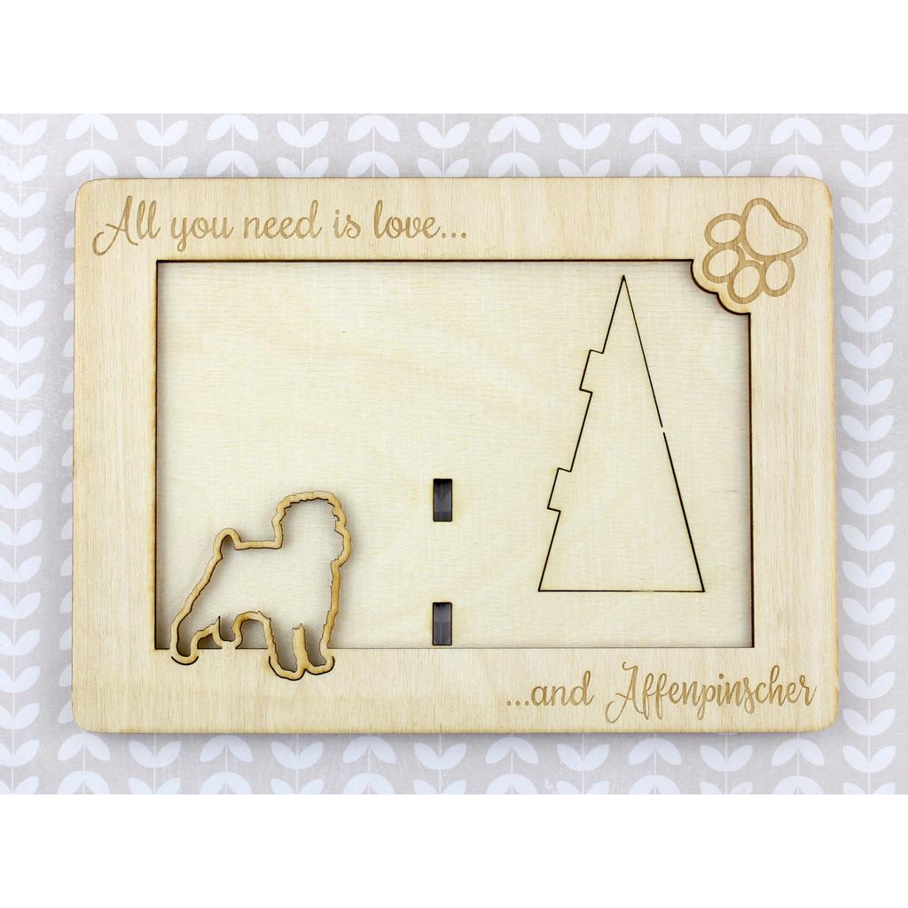Affenpinscher, Affen, Affie - Photo frame, engraved wooden frame, a lovely gadget for the dog lover by Art-Dog