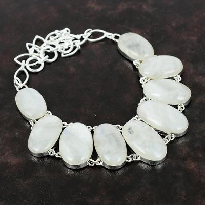 Náhrdelník Rainbow Moonstone 925 Strieborný náhrdelník Úplne nové šperky Náhrdelník s nastaviteľnou retiazkou drahokam Ručne vyrábané šperky Vianočný darček