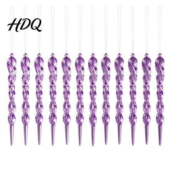 Decorative Pendants 12Pcs Colorful for Holiday Windows Ornaments Acrylic Spiral Icicle Twisted Ice Bar Hanging