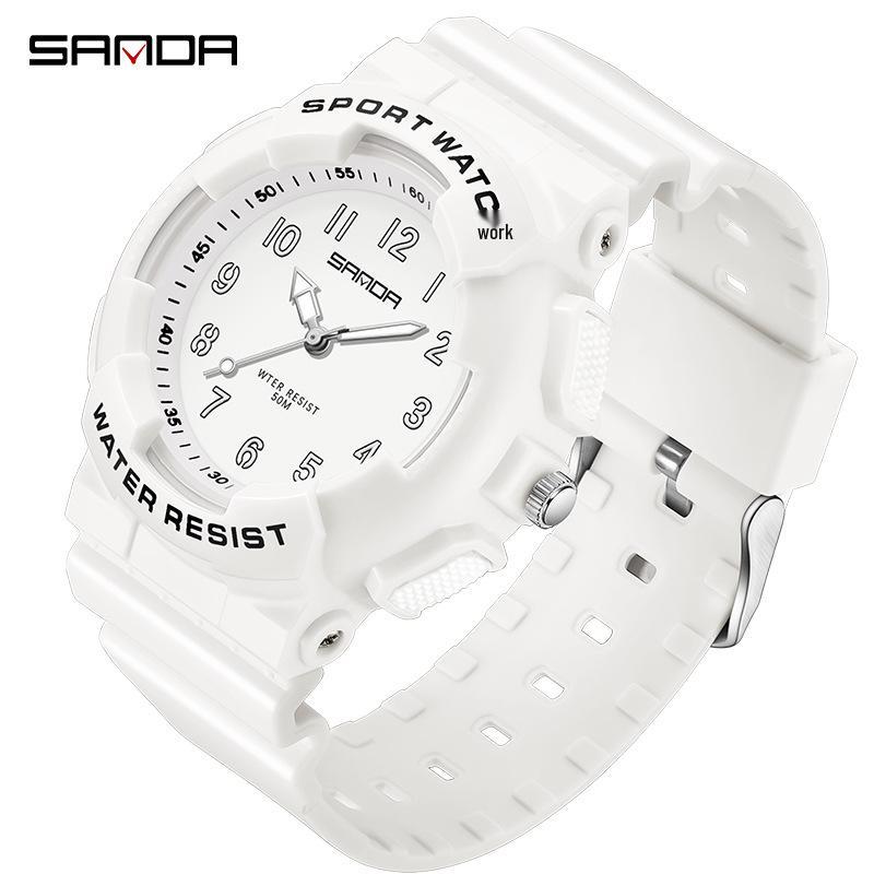 Sanda Unisex Student Sport Watch: Fashionable, Academy Style, Large Dial, Luminous, Waterproof Quartz Watch.
