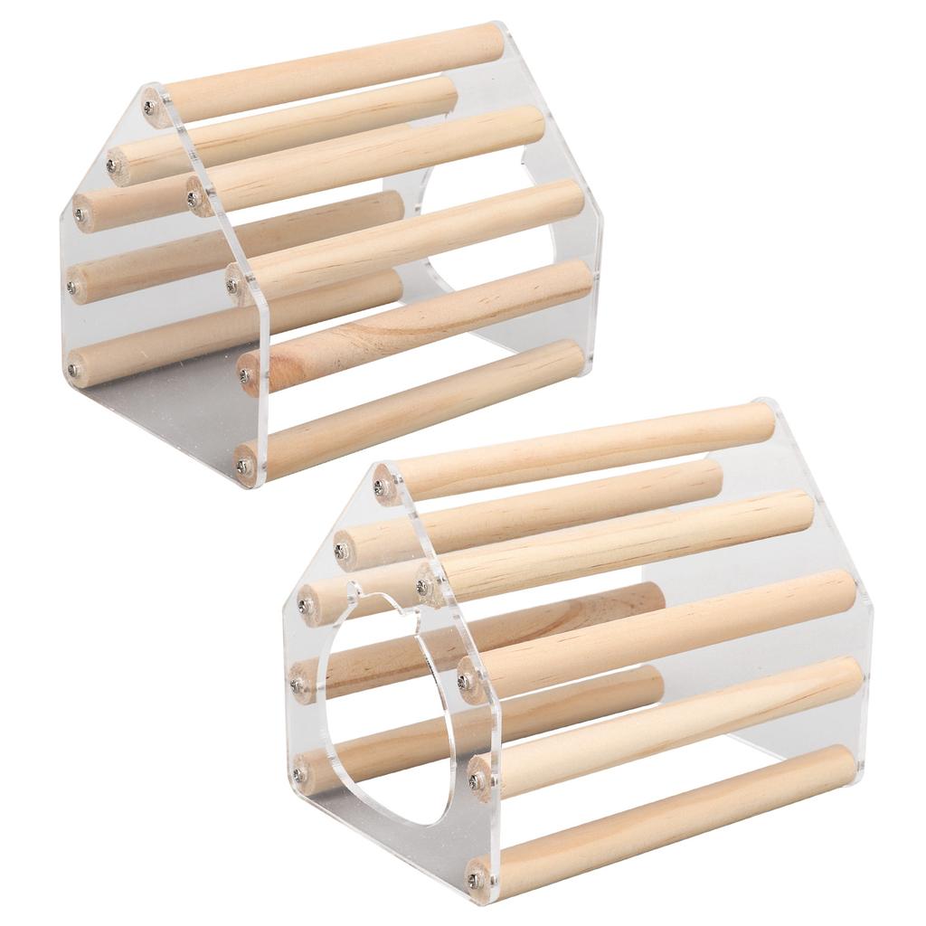 Pet Hamster Wooden House Small Pet Cage Hideout Hut for Hamster Golden Silk BearSmall