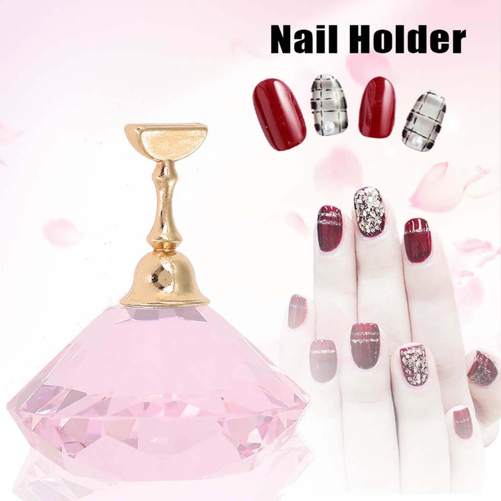 Magnetic Nail Tip Practice Stand Base   Alloy Holder Nail Art Display Stand White