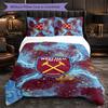West Ham United Calcio Set Biancheria da Letto 3 Pezzi Morbido Set Copripiumino con Federe Set Decorazione Camera da Letto per la Casa