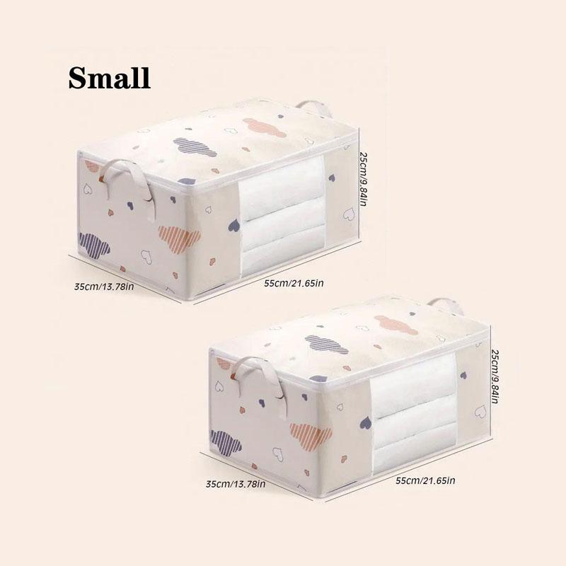 Grande capacità contenitore stampato portatile organizer per vestiti per la casa con manici contenitore pieghevole antipolvere con cerniera