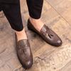 Fashion Party Shoes For Men black Wedding Shoes Men Elegant Italian Brand split Leather Dress Shoes Men Formal Sepatu Slip On moccasins