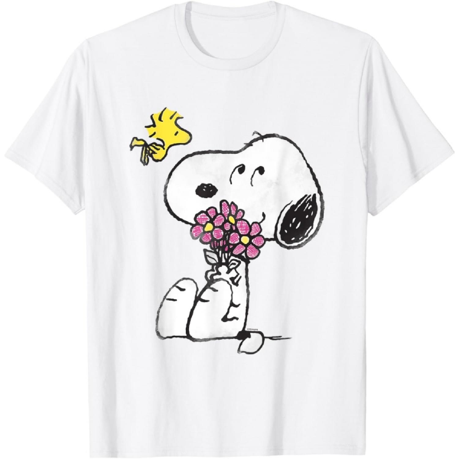 Peanuts Снупи материнская любовь цветы Футболка S