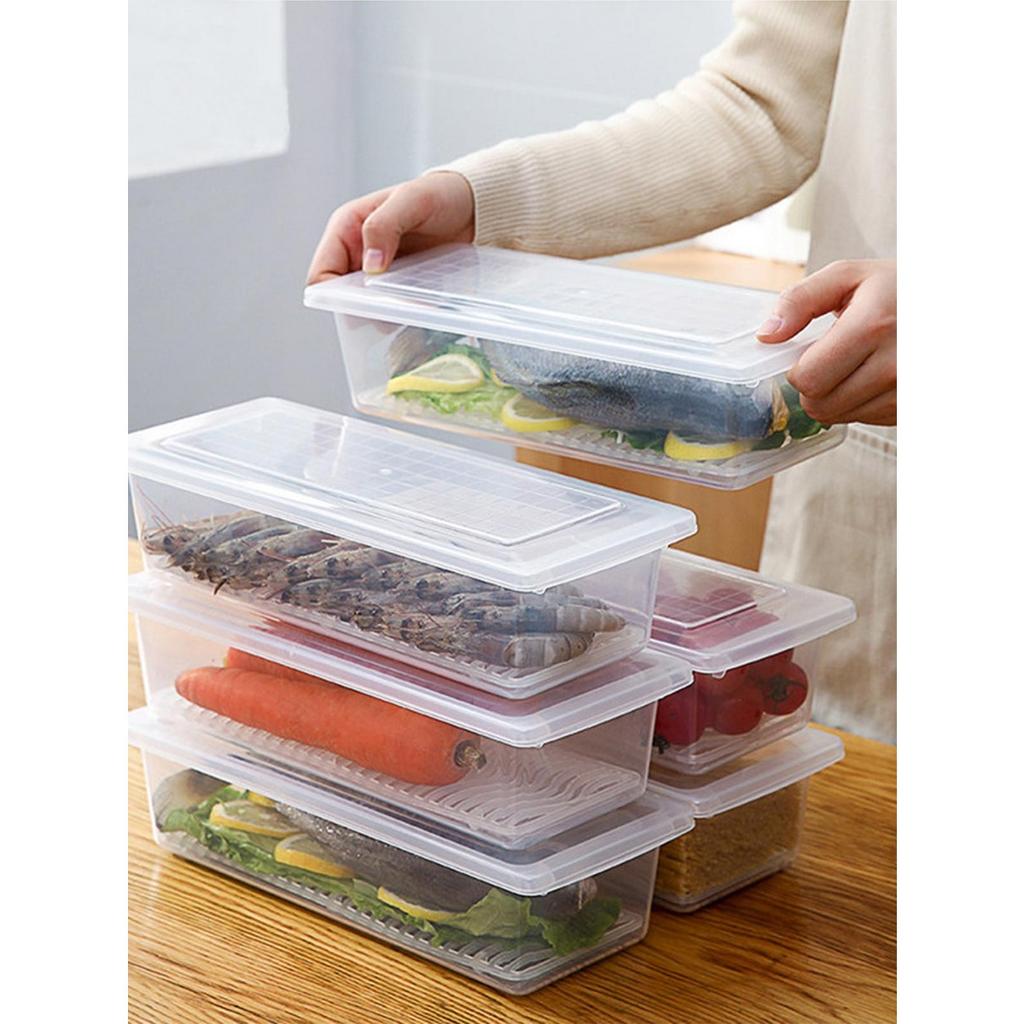 Crisper Plastic Transparent Box Rectangular Refrigerator Refrigeration Special Sealed Food Grade Kitchen Storage Box