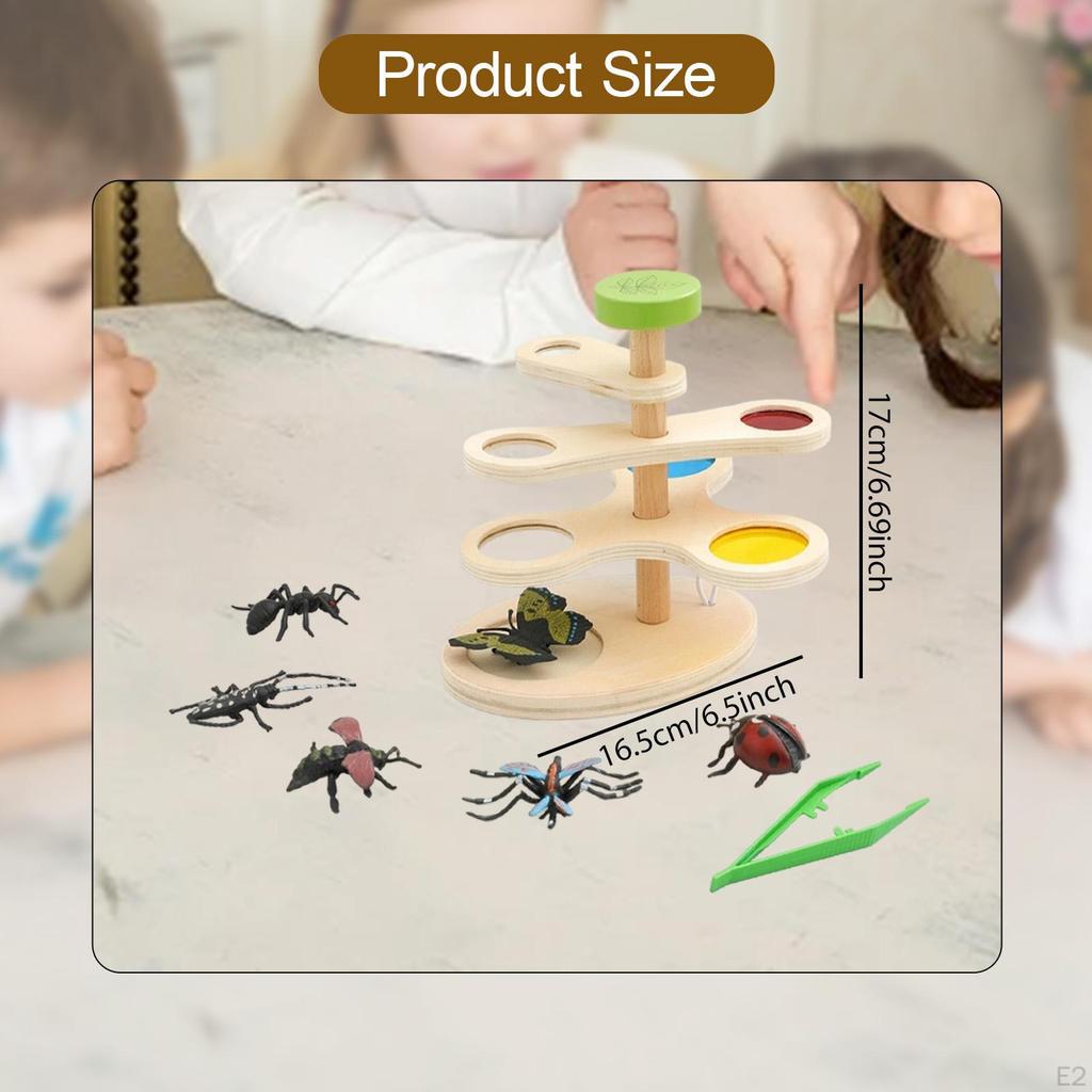 Magnifying Glass Early Learning Tool Exploration Educational Kids Wooden Magnifier Observation Scope