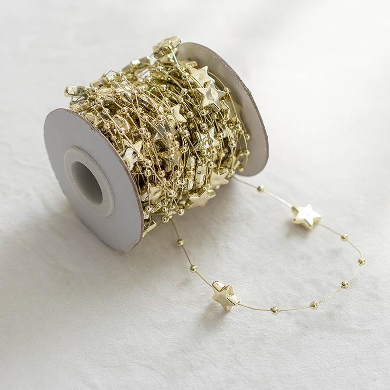 4PCS Pearl Plastic Fishing Line Bead DIY Bead Chain Bracelet Necklace Jewelry Christmas Atmosphere Decoration Photo Props